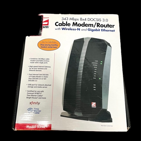 ZOOM Cable Modem/Router with Wireless-N and Gigabit Ethernet Model 5354 Open Box - Picture 1 of 4